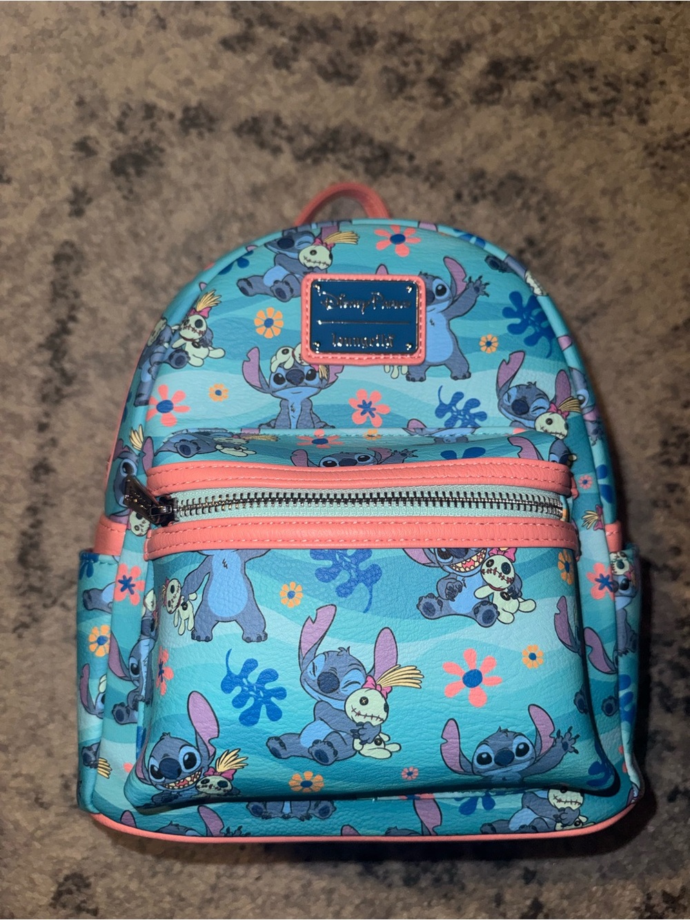 Loungefly Blue & Coral Lilo & Stitch Kids Mini Backpack